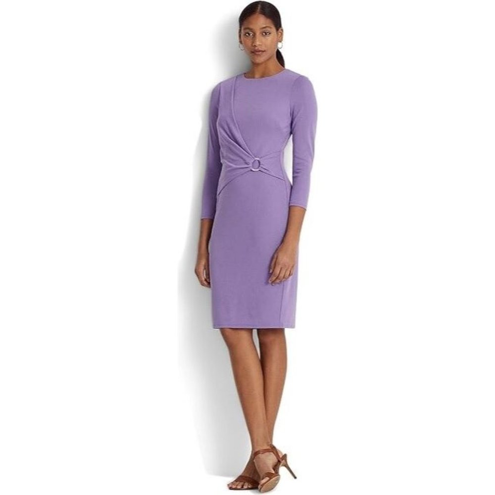 Lauren Ralph Lauren NWT Jersey 3/4 Sleeve Dress in Wisteria size 6 - Picture 1 of 10